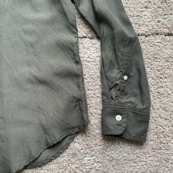 Corridor new york button down Long Sleeve shirt Green Cupro/ Rayon Blend EUC - Picture 2 of 7